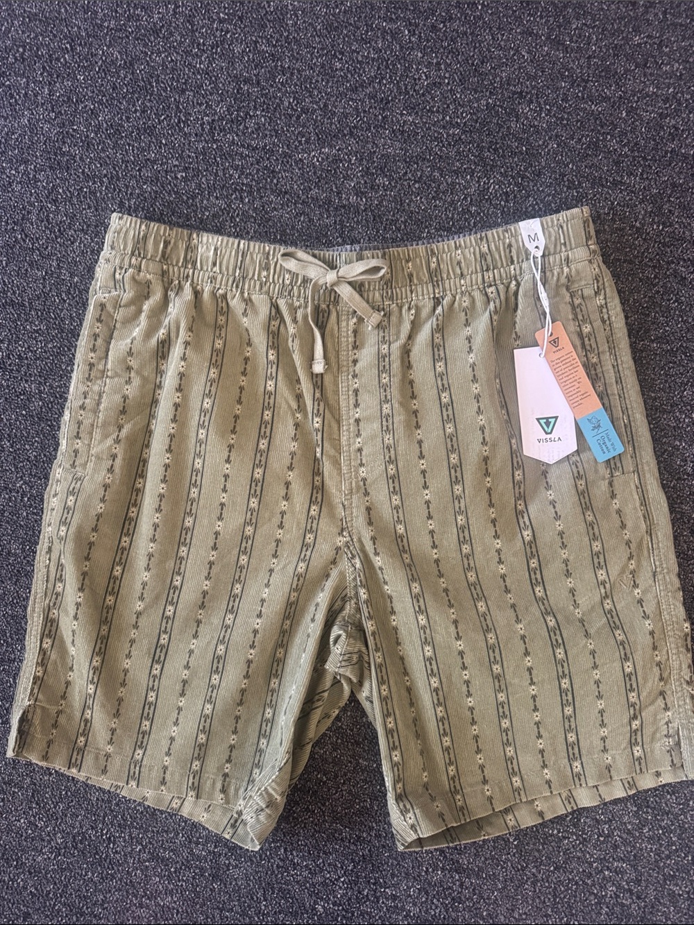 Vissla Men's Olive Striped cord short